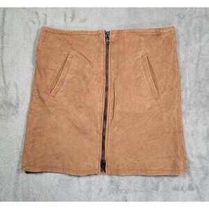 BLANK NYC Mini Skirt Womens 25 Leather Suede Zip Casual Ladies 26x15 Brown